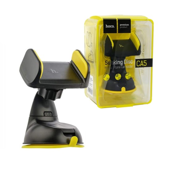Suporte de Telefone para Carro Hoco CA5 con Ventosa Preto Amarelo Suporte de Telefone para Carro Hoco CA5 con Ventosa Preto Amarelo